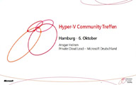 Hyper-V-Community – Private Cloud Lead – Ansgar Heinen